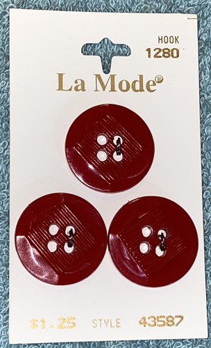 La Mode Buttons 7/8” 22mm Red 43587 NOS - Picture 2 of 3