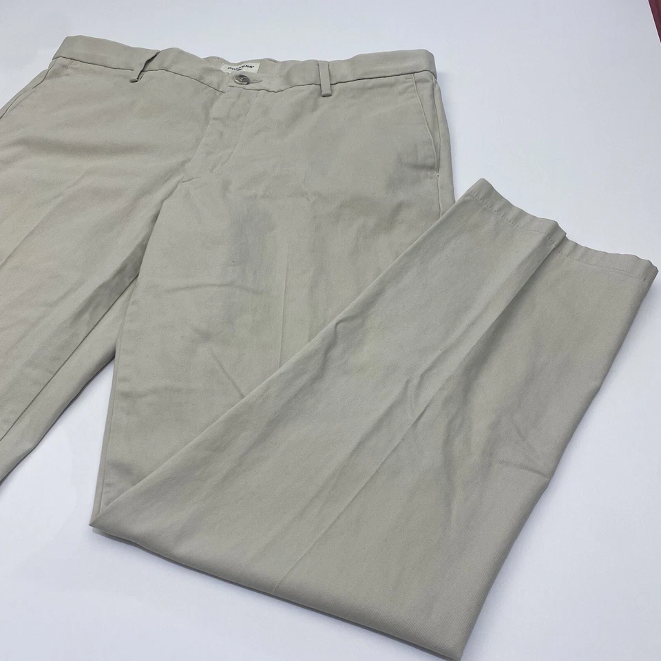 Pantalones de vestir Dockers ajustados cónicos para hombre talla W38/L32 algodón crema casual usados Foto 2 de 4
