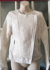Jane Norman Size 12 Cream White Top Dress Jacket Leather Bound Bnwot