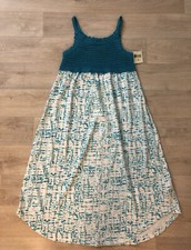 Lucky Brand Kids Crochet Bodice Dress Blue Size Medium Md NEW NWT