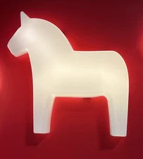 Ikea HASTHAGE Kids LED wall lamp, Dala Horse white 10x 10x2" NEW HÄSTHAGE