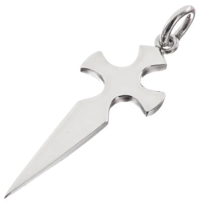 Bali handgefertigter Dolch Schwert Sterlingsilber Anhänger, 1 5/16''