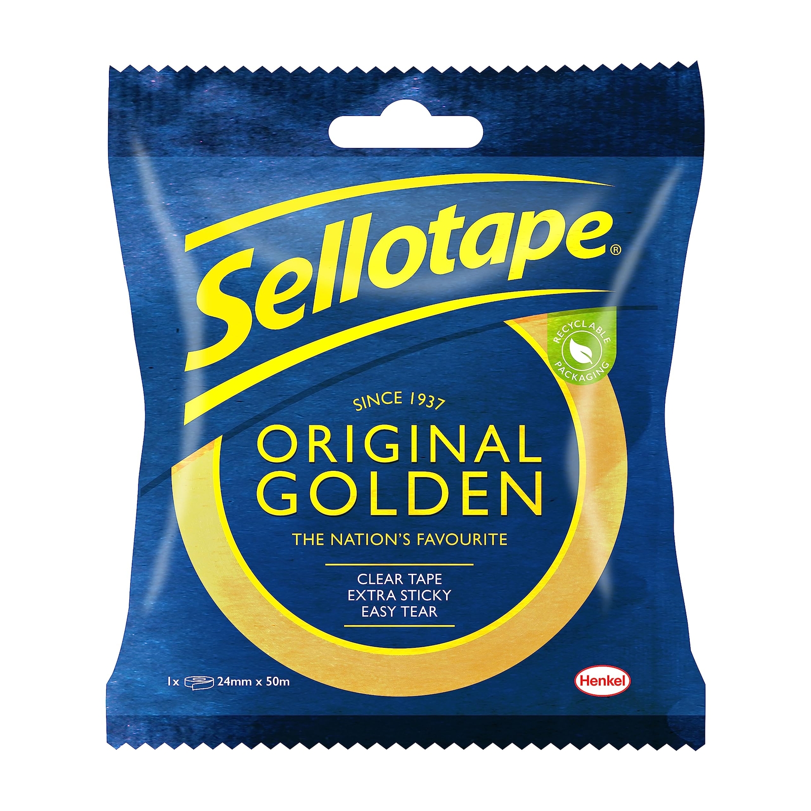 Sellotape Original Golden, Multi-Purpose Clear Tape for Household Objects, Clear
