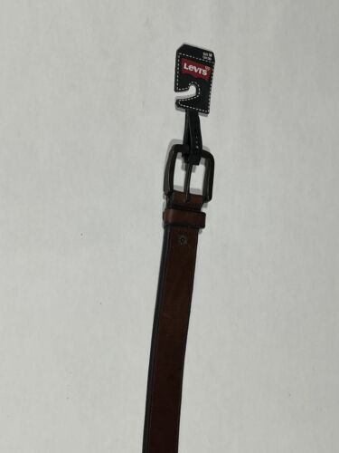 Mens Levi Brown Genuine Leather Belt Size M Medium 34 36 NEW - Afbeelding 1 van 5