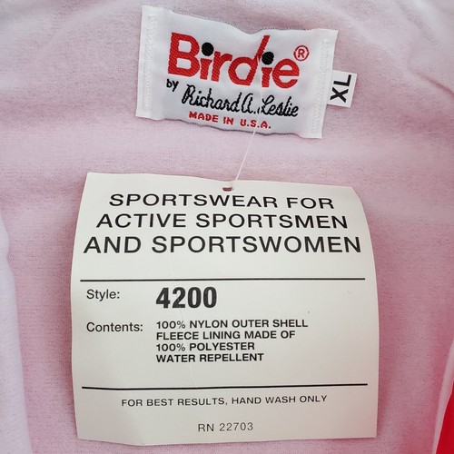 Vintage "Birdie By Richard Leslie" Pro Sports Jacket Style 4200 Red USA Made XL - Picture 3 of 6