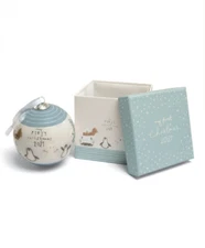 Mamas and Papas My First Christmas Bauble 2021 -Hand Painted Glass -BLUE Boys