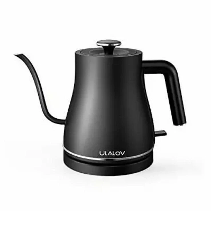 Ulalov Electric Gooseneck Kettle Ultra Fast 1200W Stainless Steel Black  Matte