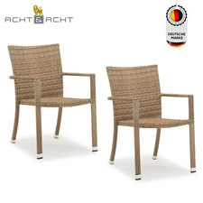 Gartenstuhl Rattan Terrassenstuhl Armlehne Stühle für Garten Balkon - Stapelbar