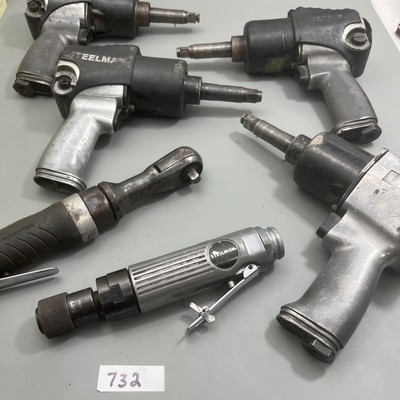 6 pc Vtg mechanic Air Tool extended anvil INGERSOLL-RAND steelman not tested
