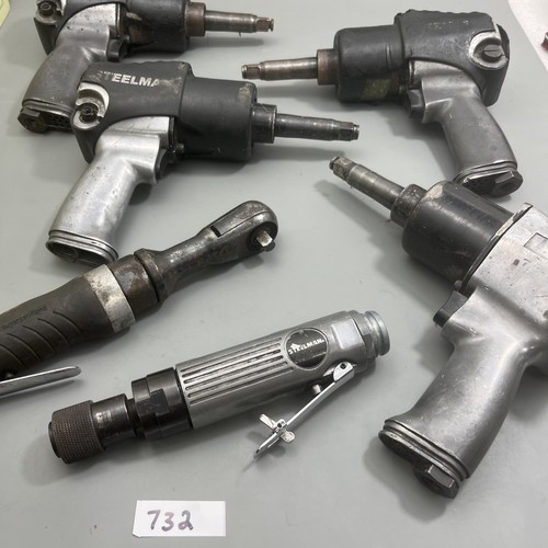 6 pc Vtg mechanic Air Tool extended anvil INGERSOLL-RAND steelman not tested