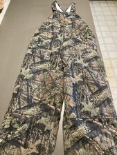 Carhartt Bibs Boys Girls Sz 12 Mossy Oak Camo Overalls Insulated Double Knee EUC