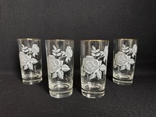 Set of 4 Vintage Wild Rose Pattern Floral Tum...