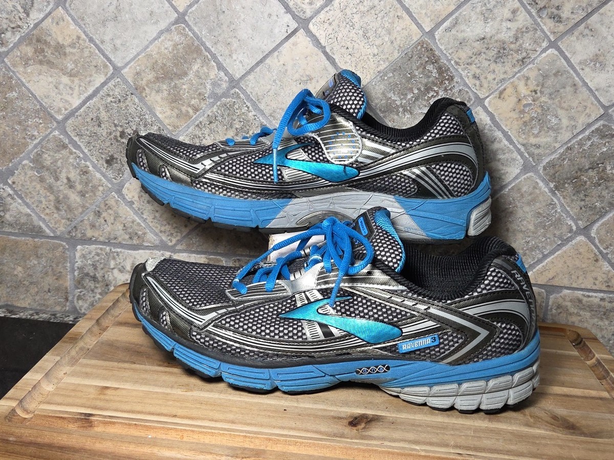 Brooks Ravenna 3 Mens Running Shoes Black Blue Silver 1101131D049 Size 11.5 D Size 10.5 - Brooks Ravenna 3 Black - 1101131D049 for sale  main image 2