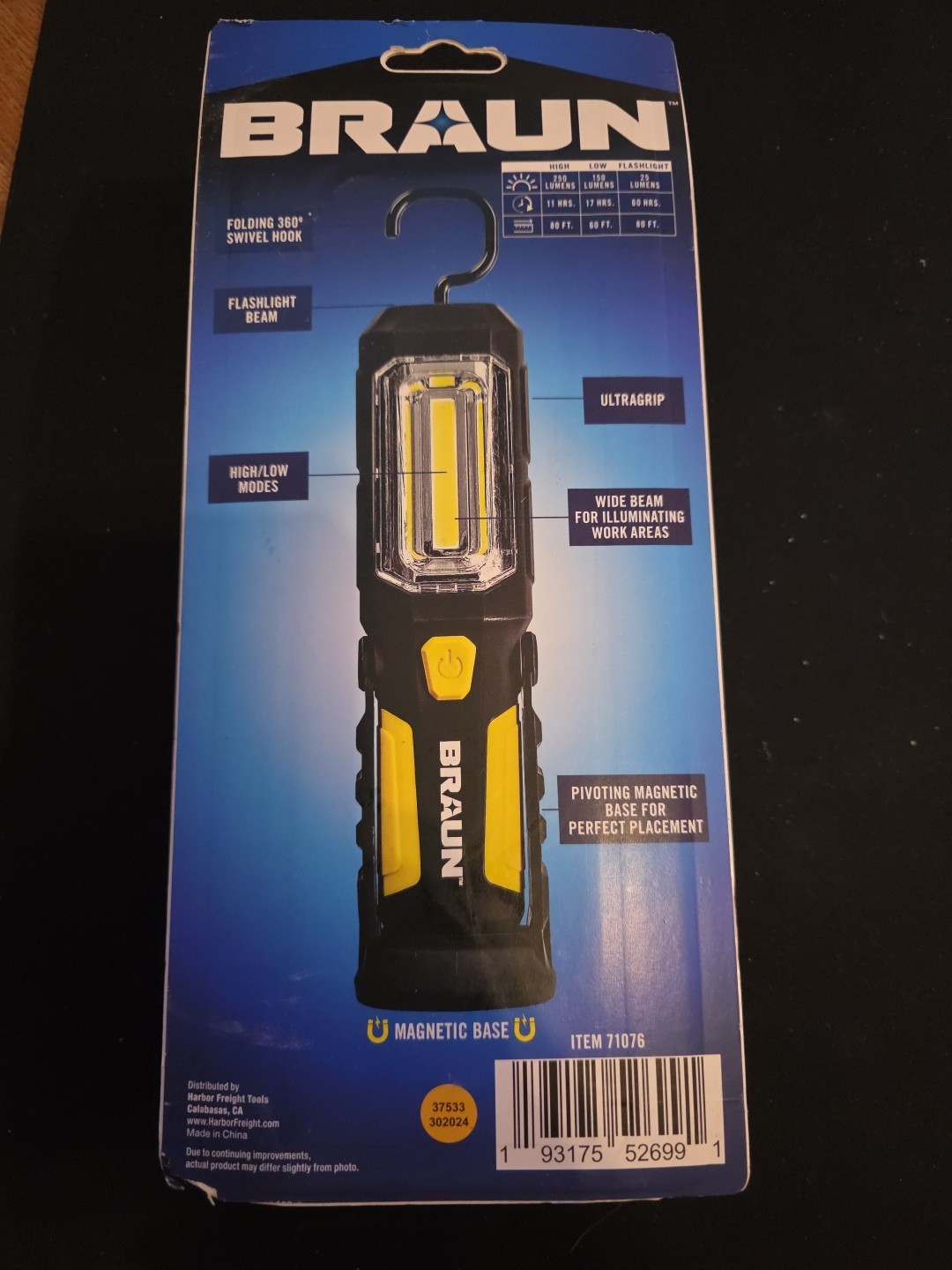 Folding LED Work Light Portable Mechanic Car Workshop Flashlight Magnetic 250 lm