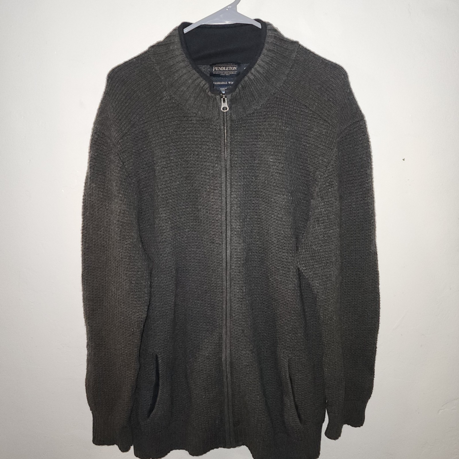 Pendleton Knit Washable Wool Full Zip Cardigan Sw… - image 1