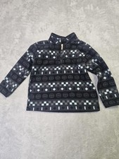 New Cat And Jack 4T Fleece Zip Up Pullover Sweater Black And Aqua