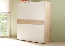 Schwebetürenschrank WIKI Schrank Kinderzimmer Jugendzimmer Sonoma Weiß