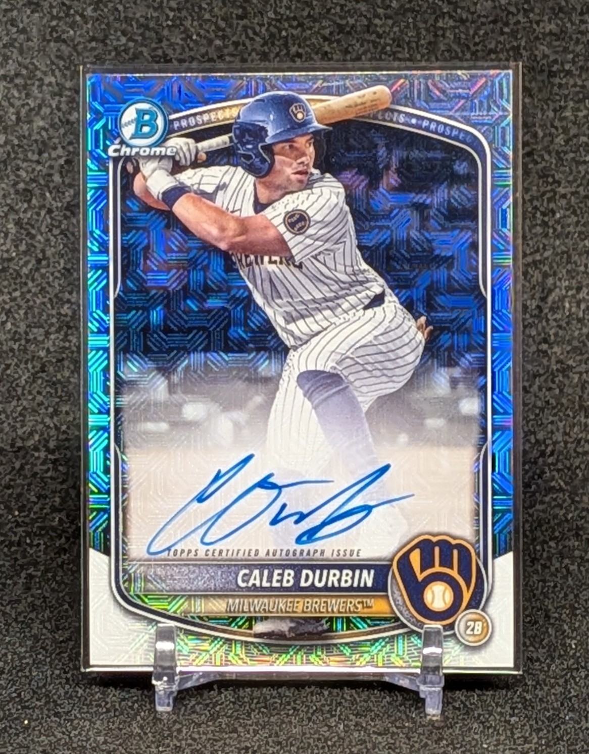2025 Bowman Chrome Caleb Durbin Mega Box Mojo Refractor Auto Brewers Red Sox