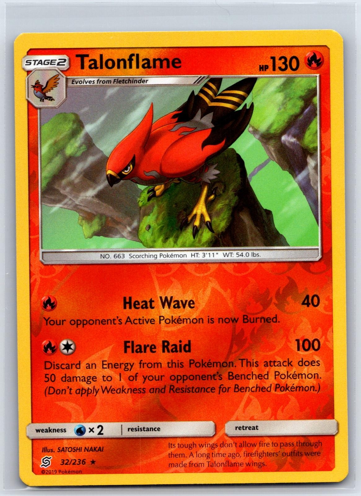 Talonflame 32/236 Rare Unified Minds Pokemon Reverse Holo NM/M 427-31