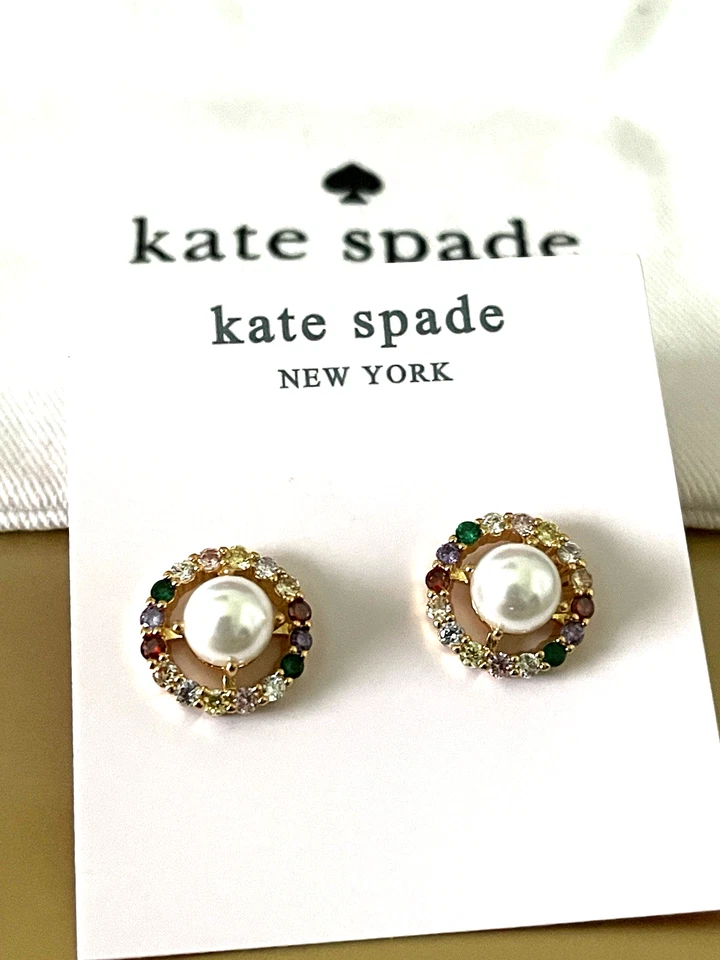 Kate Spade New York Pearl con pedrería multicolor tono dorado nuevo + bolsa antipolvo Foto 2 de 4
