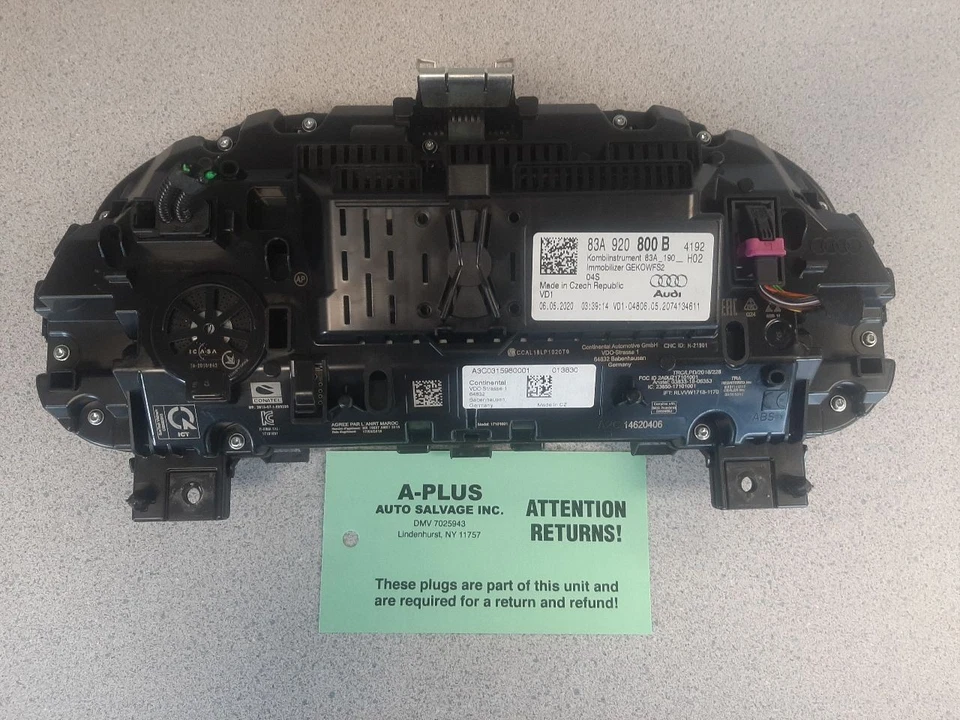 Audi Q3 2020 velocímetro OEM MPH ID 83A920800B compatible con 20 Foto 2 de 4