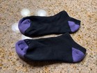 On the Go Cushion Low Cut Socks Black Purple Heel Toe 1 Pair Women's 4-10 — photo 1