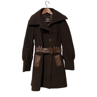 Mackage Chocolate Brown peacoat, Wool/Cashmere, Size P/S, KB363hang
