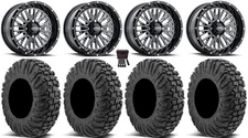 ITP Momentum 14" Wheels Milled 30" MotoVator Tires Yamaha Viking Wolverine