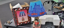 Betty Boop New York City  Lamp, with Blue City Scape image on the lamp shade