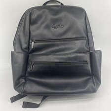 Itzy Ritzy Diaper Bag Backpack Black Vegan Leather Multi-Pocket