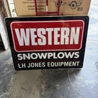 Western Snowplows Lh Jones Equipment Sign BARN MAN CAVE 48X36 VTG Huge