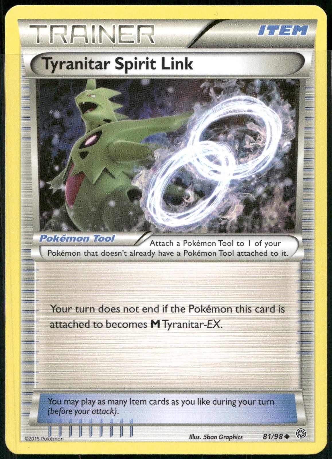 Tyranitar Spirit Link 81/98 Ancient Origins Pokemon Card 2015 Lightly Played