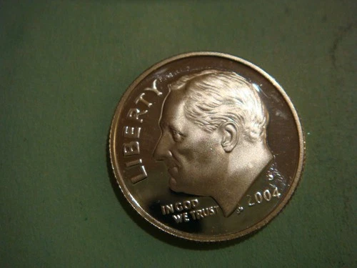 Beautiful Uncirculated 2004 S Silver Proof Roosevelt Dime - actual coin in pic
