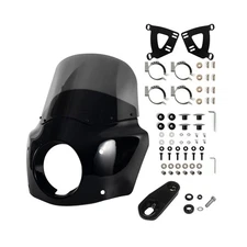 Motorcycle Fairing Windshield Kit, 5.75" Headlight Fairing 11" Smoked Motorbi...