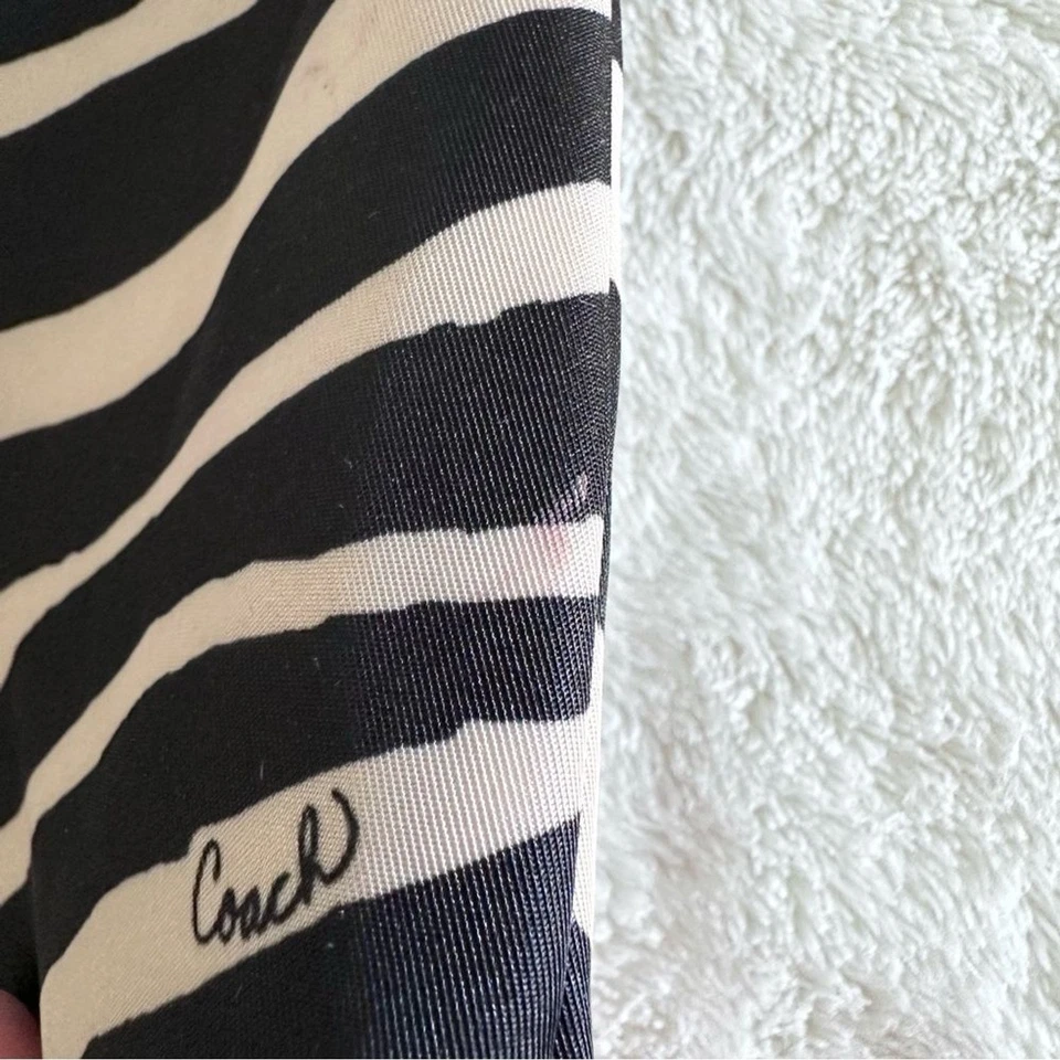 Coach Pouch Black Tan Zebra Print Snap Multifunction Nylon Pocket - Image 4 of 4