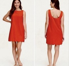 Kate Spade X Target Womens Scalloped Hem Sleeveless Shift Dress Small Red NWT