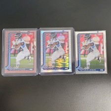 Topps Chrome Kalel Mullings RC #309 Lot-3 Football Leather and Pulsar Refractor