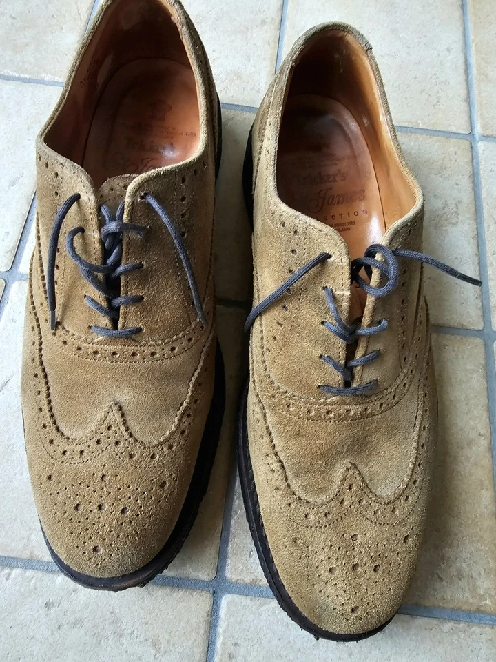 Tricker's 8.5 Suede Whisky Suola Para Ottime Condizioni  - Imagen 2 de 4