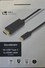 Sandstrom 1m USB Type C To HDMI Cable NEW  Video Cable Projector Laptop Monitor