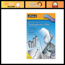 Transparency Film for Plain Paper Copier, Black on Clear Sheets, 100 Pack