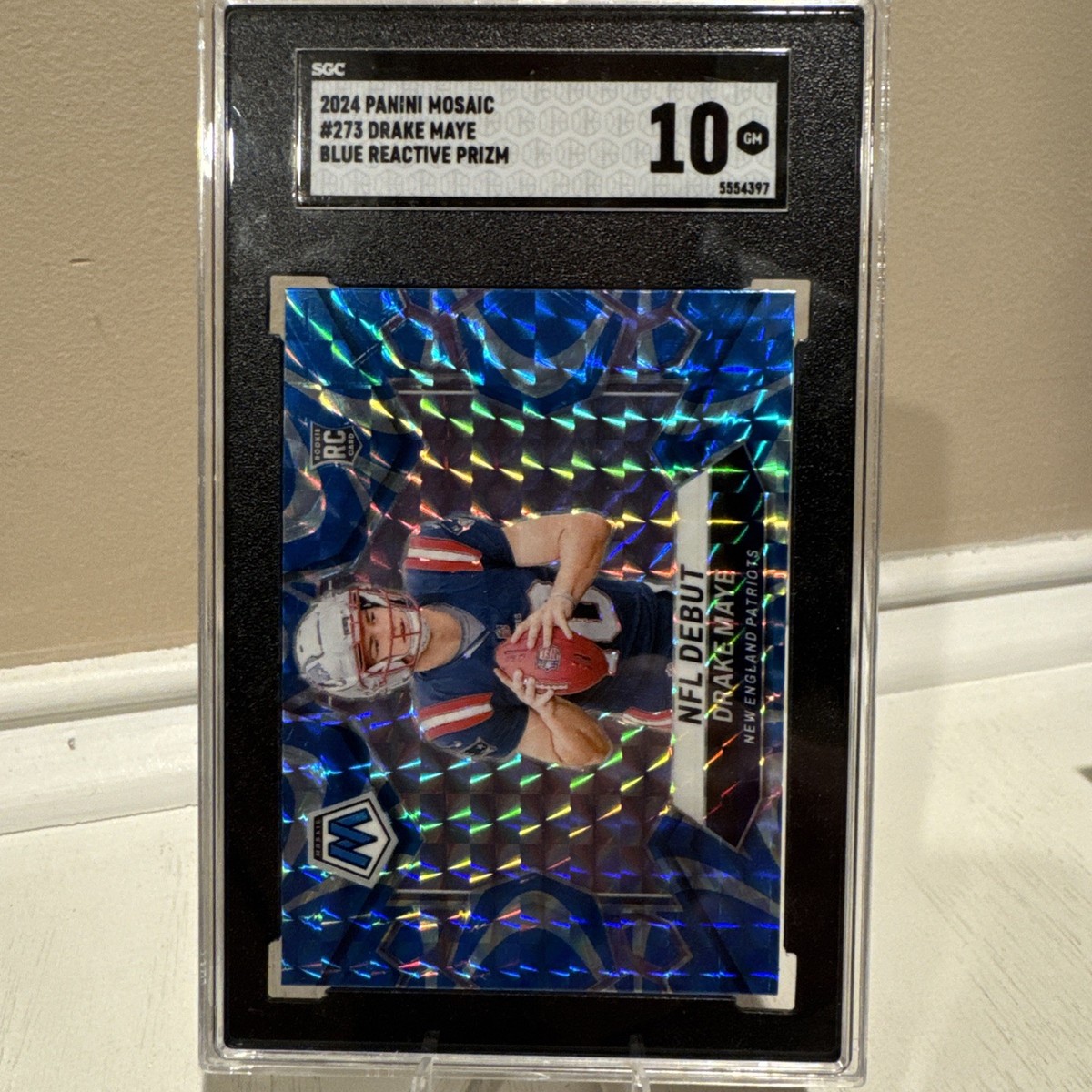 2024 Panini Mosaic - NFL Debut Drake Maye #273 Reactive Blue