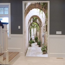  3D Arc Porte Autocollant Auto-Adhésif Amovible Porte Murale Murale Papier Peint