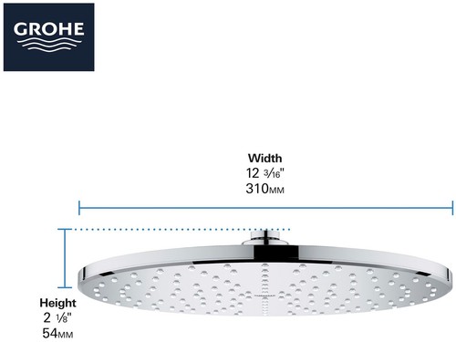 Grohe 26 569 Rainshower Mono 1.75 GPM Single Function Shower Head - Brushed Cool - Bild 3 von 11