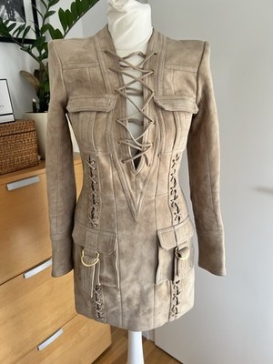 Balmain Wildleder Kleid  XS S