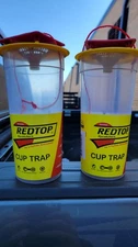 2pk- Redtop Flycatcher Cup Trap - 100% Non-Toxic Disposable Outdoor Fly Trap
