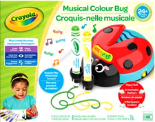 CRAYOLA MUSICAL COLOR BUG- NEW IN BOX WITH 8 WASHABLE MARKERS & 25' PAPER ROLL