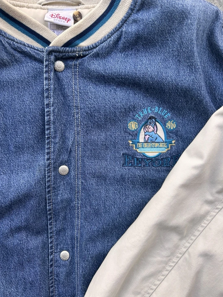 Chaqueta Universitaria Vintage Años 90 Talla Grande Disney Store Eeyore Denim Foto 4 de 4
