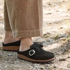 Birkenstock Black Buckley Suede Leather Clog Slip On Size EU40 US9