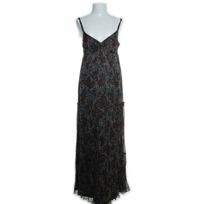 Zara Basic, Maxikleid, Größe: M, Schwarz/Mehrfarbig, Acetat/Seide, Damen -C0R