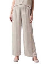 Eileen Fisher  Crushed Velvet Wide Leg Ankle Pants Almond Size Large NWT
